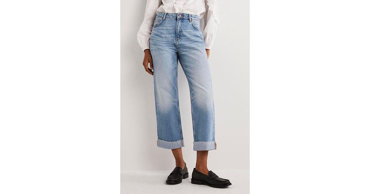 Boden Relaxed Straight Turn Up Jeans Den in Blue Lyst