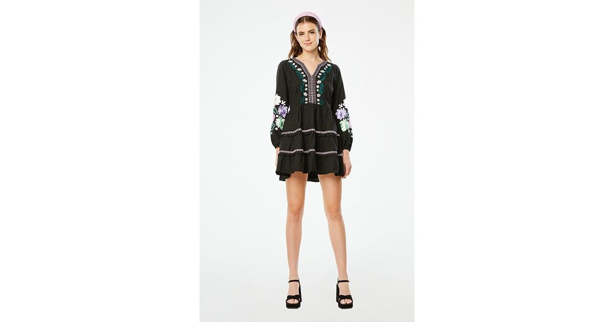 Roberta Roller Rabbit Lucena Embroidered Naema Dress Black Size L | Lyst