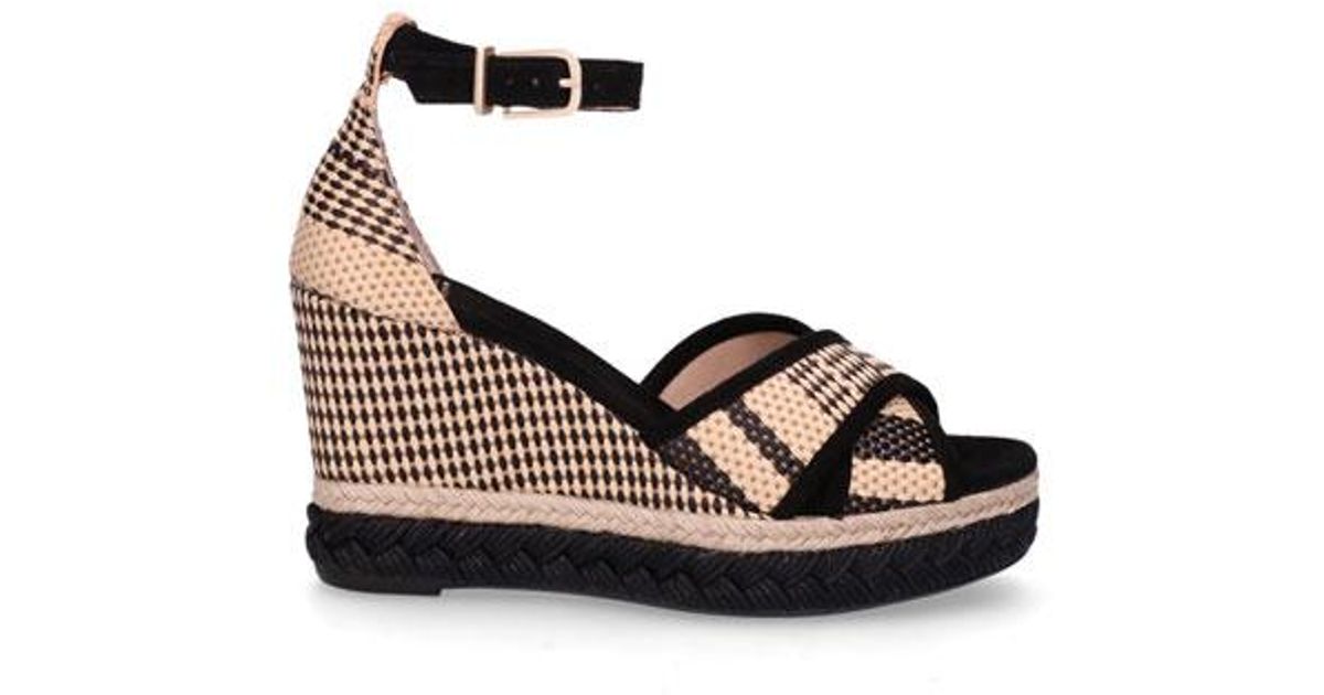 Fred De La Bretoniere Espadrille 9 Cm Wig Geweven Textiel Zwart Beige |  Lyst NL