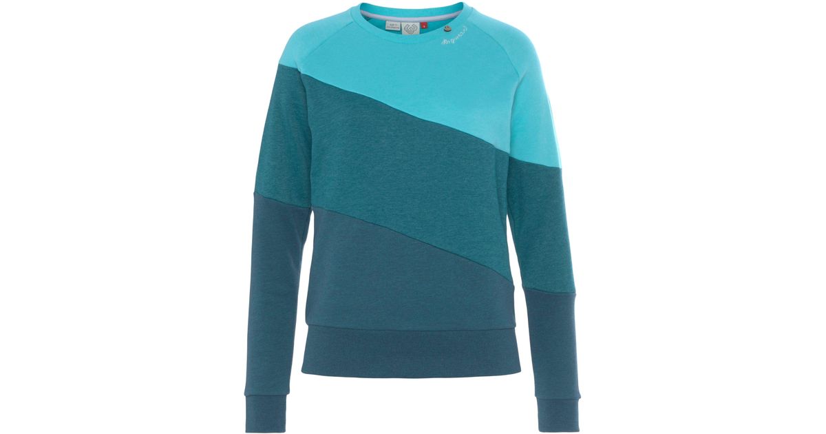 Ragwear Sweater JOHANKA BLOCK Design | Lyst in im Neck Blau Color-Blocking Crew DE