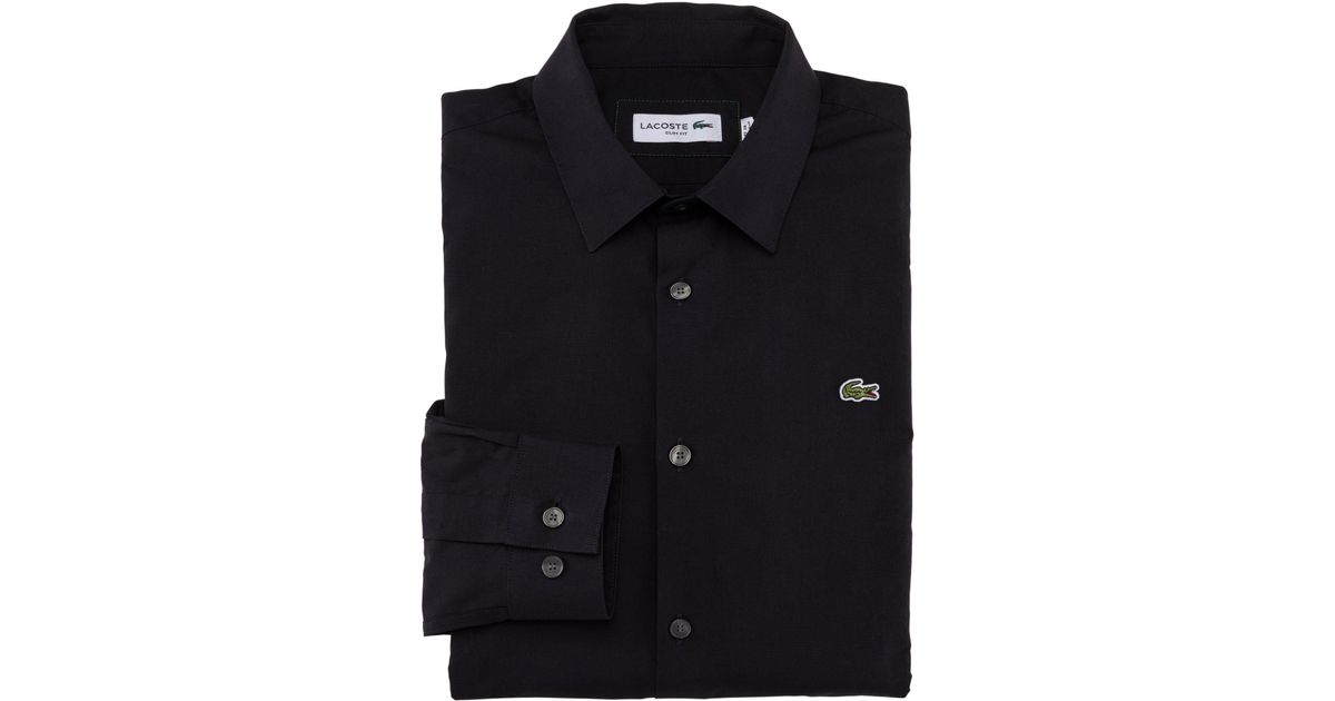 Lacoste Langarmhemd OBERHEMDEN mit Logo auf der Brust in Schwarz für Herren  | Lyst DE