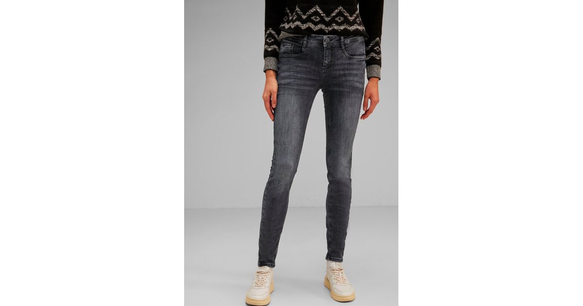 Street One Skinny-fit-Jeans mit schmalem Bein in Schwarz | Lyst DE