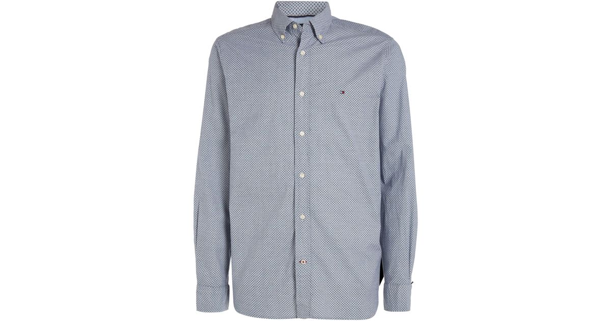 Tommy Hilfiger Langarmhemd NATURAL SOFT MICRO PRT RF SHIRT in Blau für  Herren | Lyst DE | Hemden