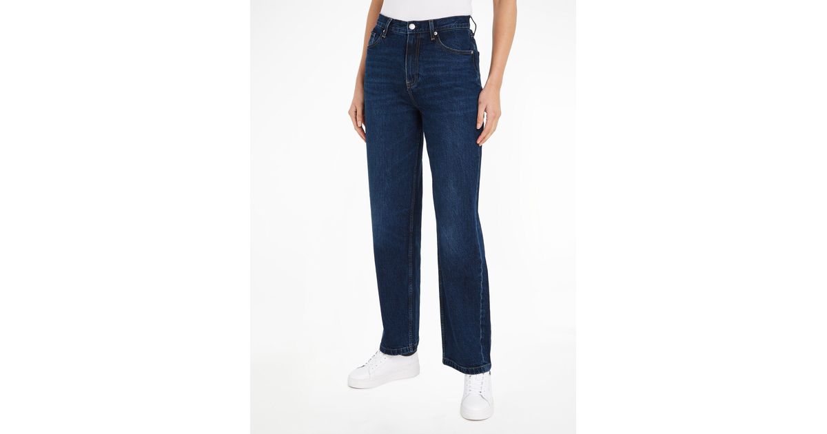 Lyst Tommy DE Hilfiger in RELAXED HW Blau Relax-fit-Jeans | Waschung PAM weißer in STRAIGHT