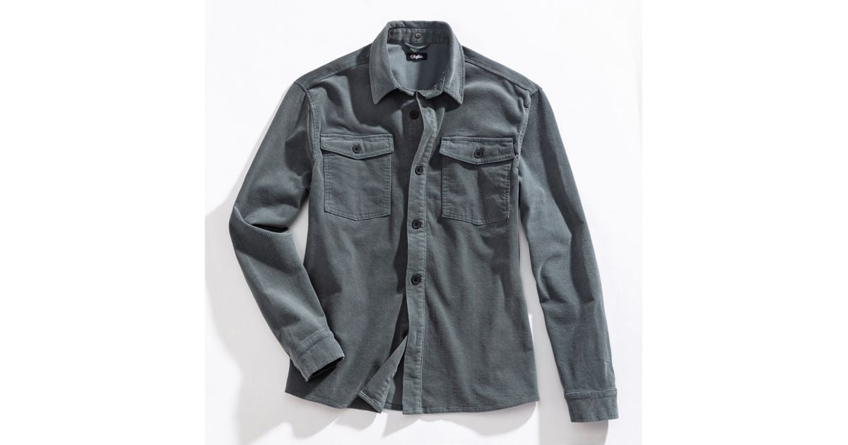 John Devin Hemdjacke, modernes Cord-Overshirt mit aufgesetzten