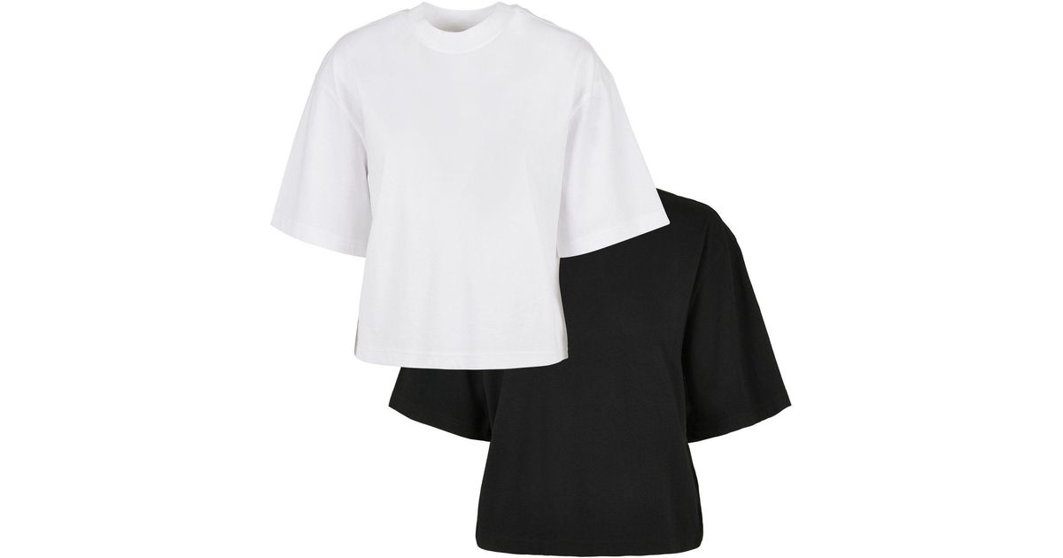 | (1-tlg) Ladies Tee Oversized Kurzarmshirt in 2-Pack Weiß Classics DE Urban Lyst Organic