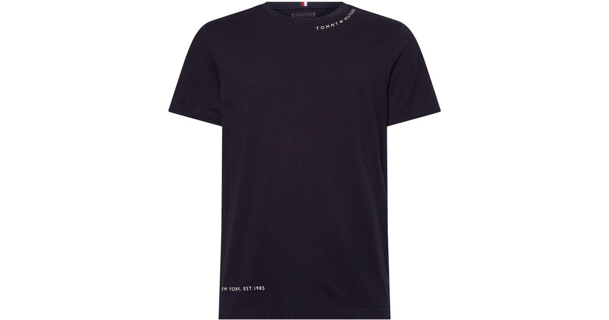 Tommy Hilfiger T-Shirt MULTI PLACEMENT für TEE DE schlichten im Lyst Design in | Blau Herren