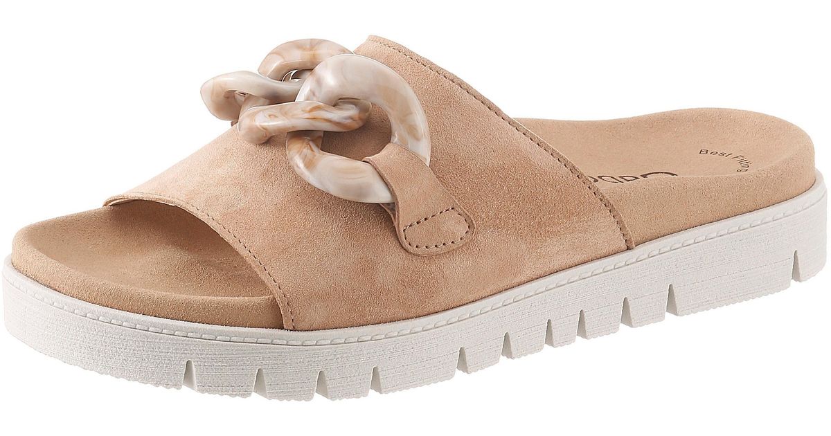 Gabor Slippers Met Opvallende Sierketting - Lyst