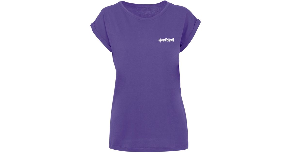 Merchcode T-Shirt Ladies Unfollow Extended Shoulder Tee (1-tlg) in Lila |  Lyst DE