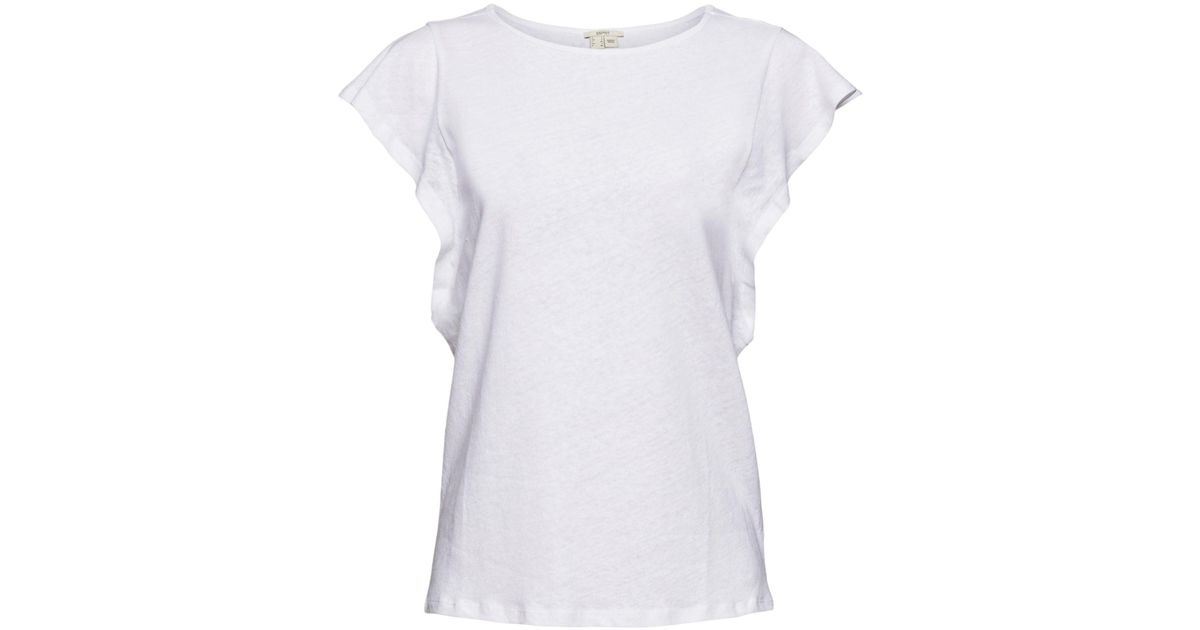 Esprit T-Shirt T-Shirt mit tiefem Armausschnitt in Weiß | Lyst DE