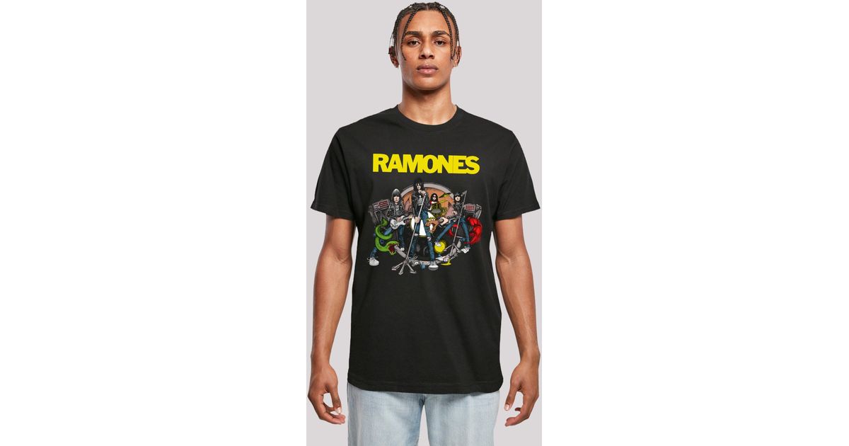 Premium Ramones Shirt F4NT4STIC DE in Lyst für Rock-Musik Band, Ruin Qualität, Grün | Road To Herren