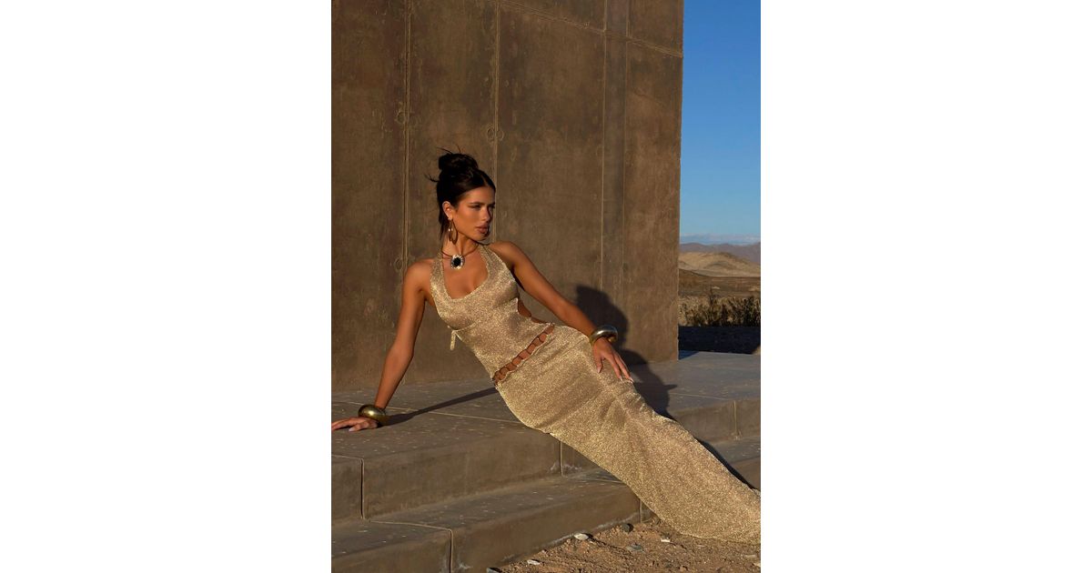 carmen maxi dress gold Ownley Carmen Maxi Dress in Butter – Coco & Lola main image 1