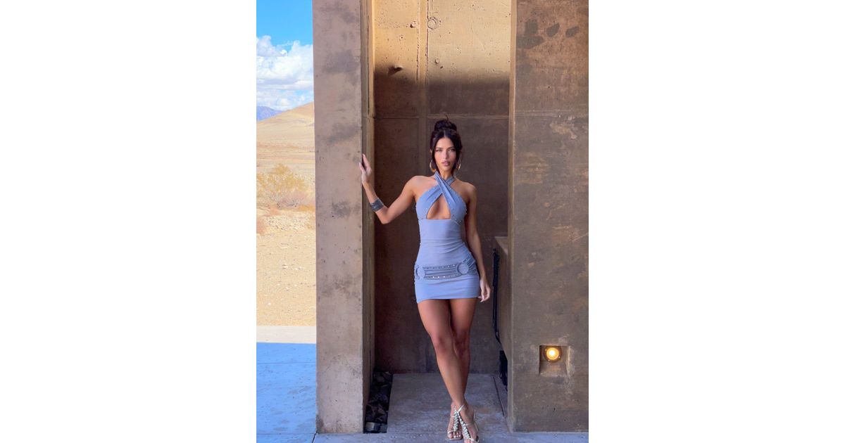 Outcast Tarai Mini Dress in Gray | Lyst