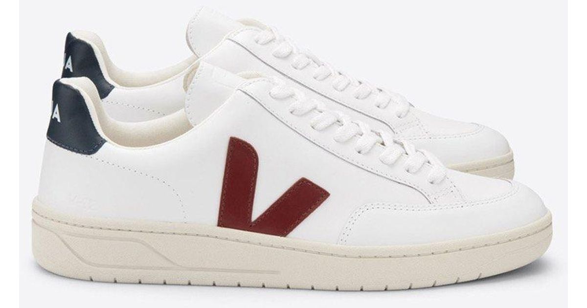 Veja V12 Leather Extra White Marsala Nautico - Lyst