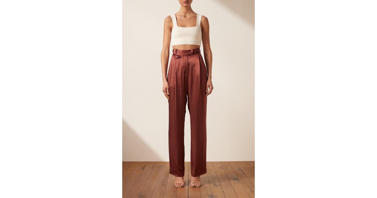 Shona Joy Silk Thalia High Waisted Tailored Pant Lyst