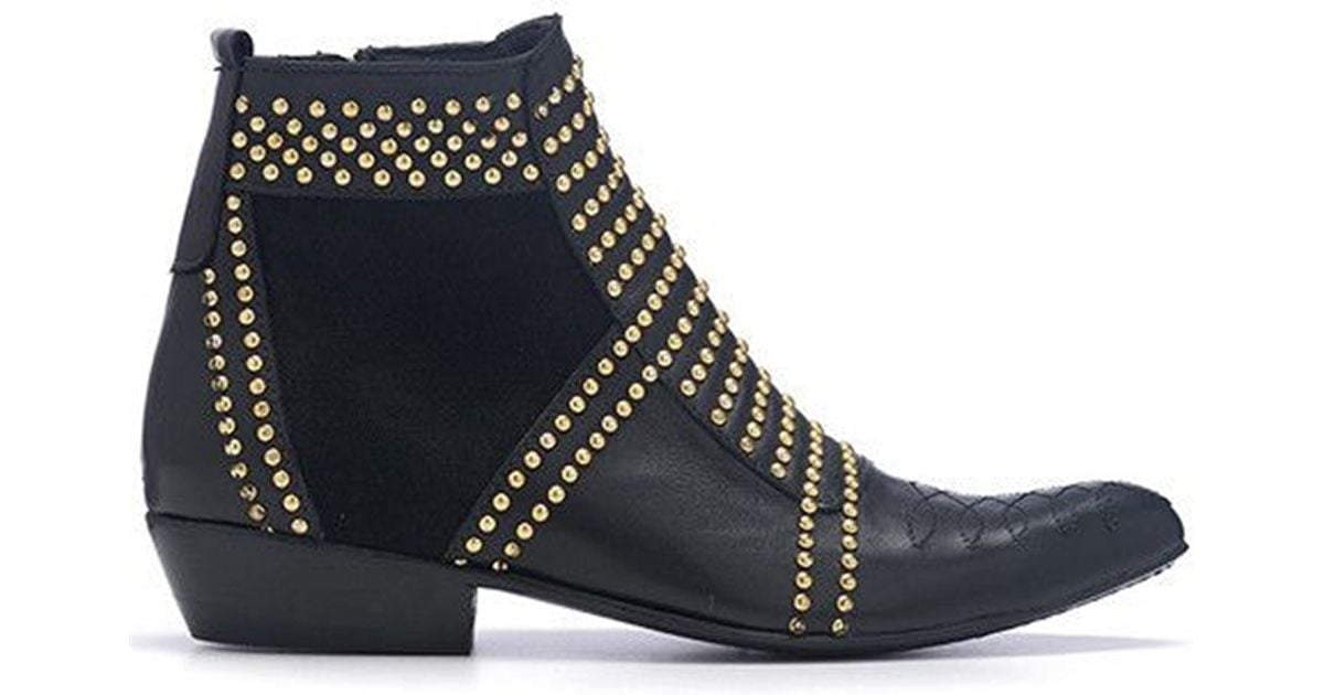 Anine bing Charlie Boots With Gold Studs in Multicolor | Lyst