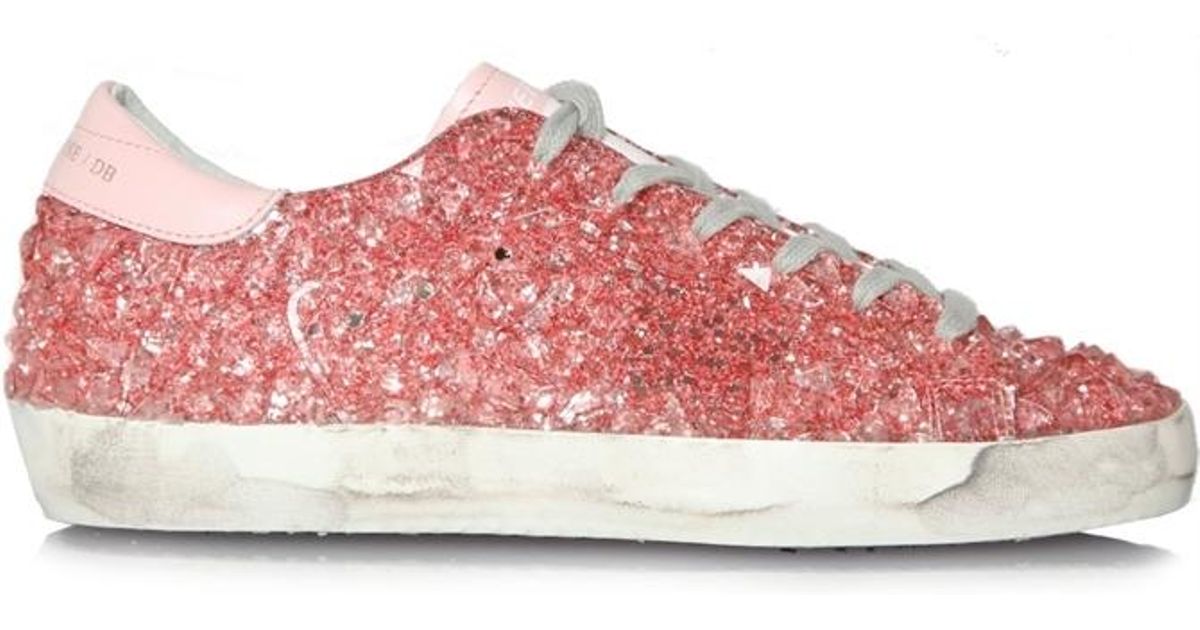 golden goose pink glitter superstar sneakers