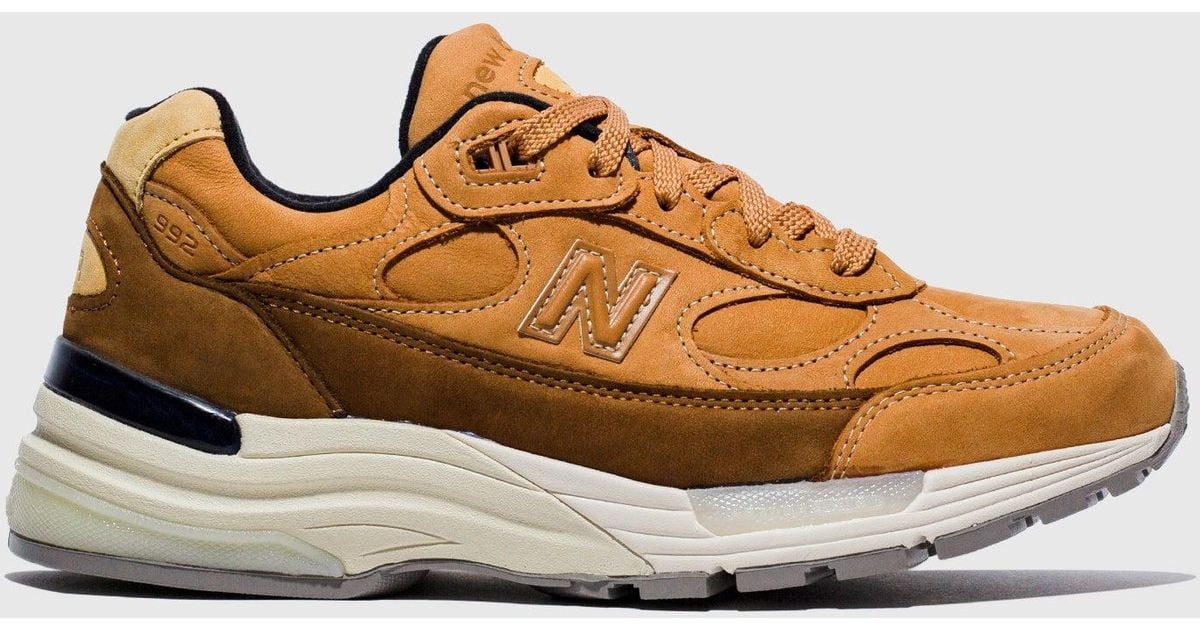 New Balance Leather M992lx Made In Usa "wheat" in Tan/Brown (Brown) for