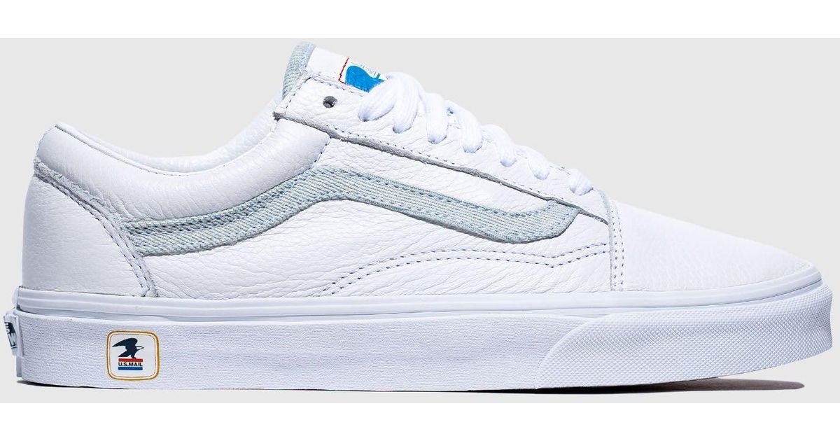 Vans Leather Old Skool X Usps in White for Men Lyst