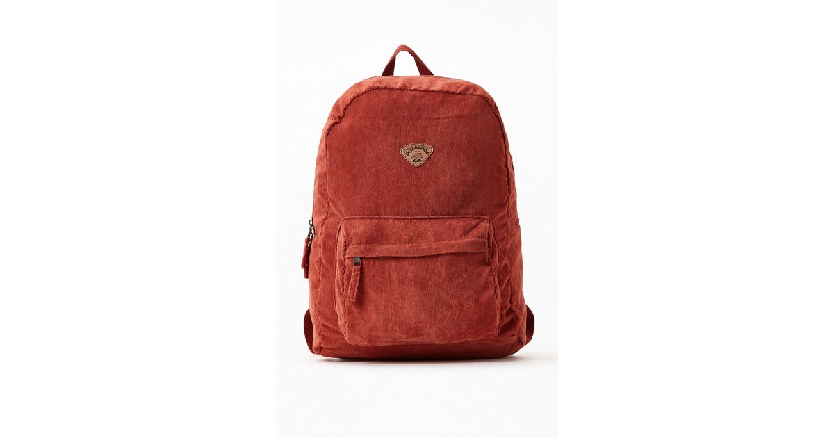 Billabong Schools Out Corduroy Backpack in Red | Lyst
