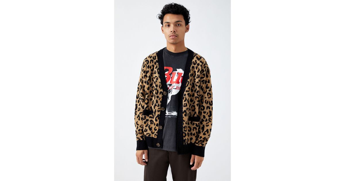 PacSun Leopard Knit Cardigan for Men | Lyst