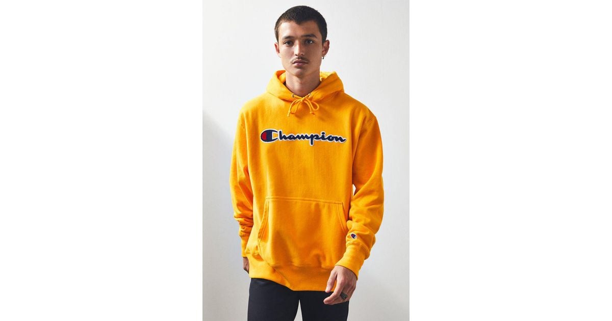 champion reverse weave script pullover hoodie