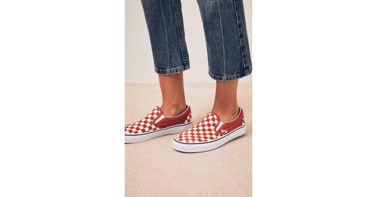 burnt orange slip on vans