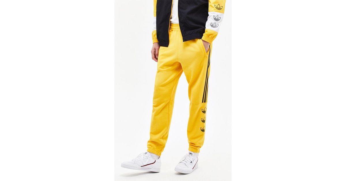 blue and yellow sweatpants
