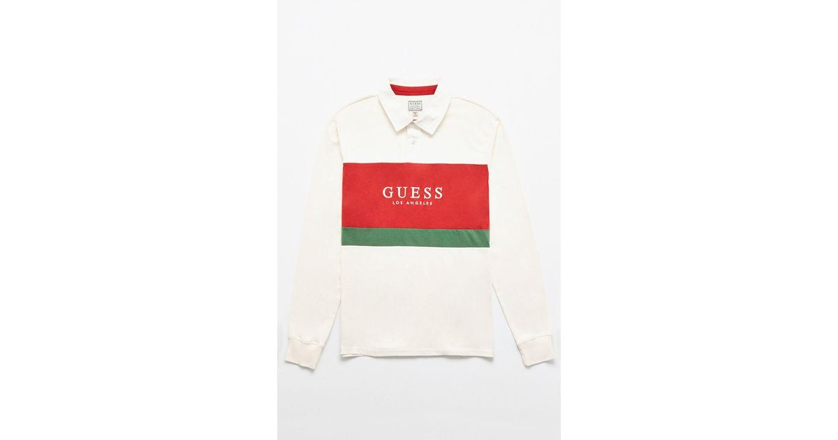 guess long sleeve rugby shirt