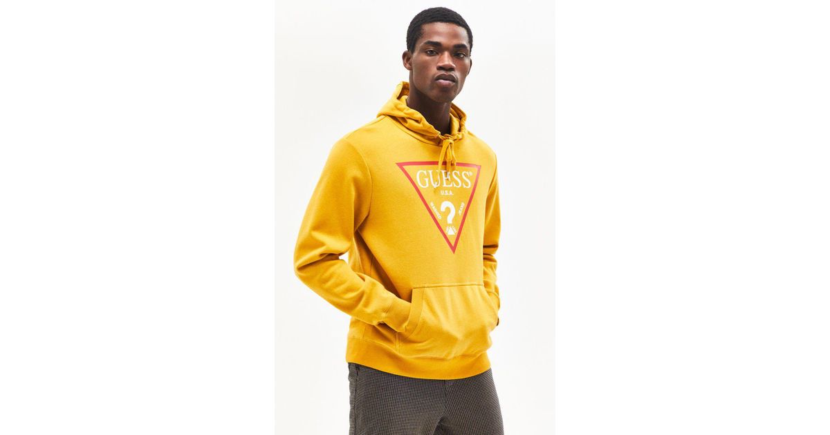guess classic logo pullover hoodie