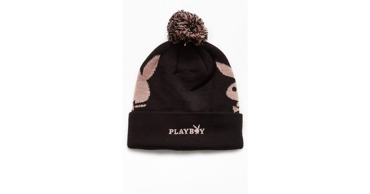 PacSun X Playboy Pom Beanie in Black 