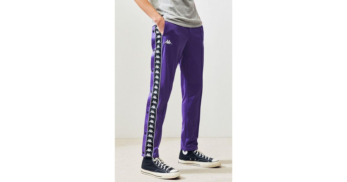 Kappa Banda Astoria Snap Button Slim Track Pants in Purple for Men | Lyst