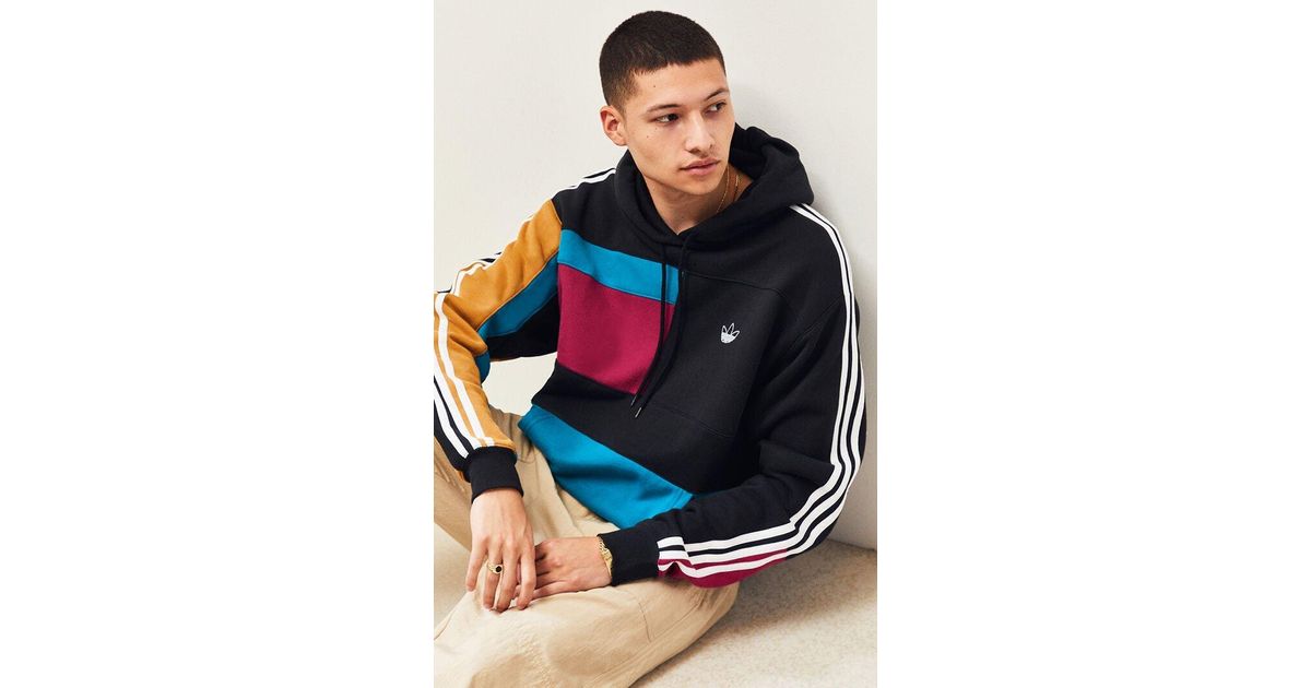 adidas asymmetrical blocked pullover hoodie
