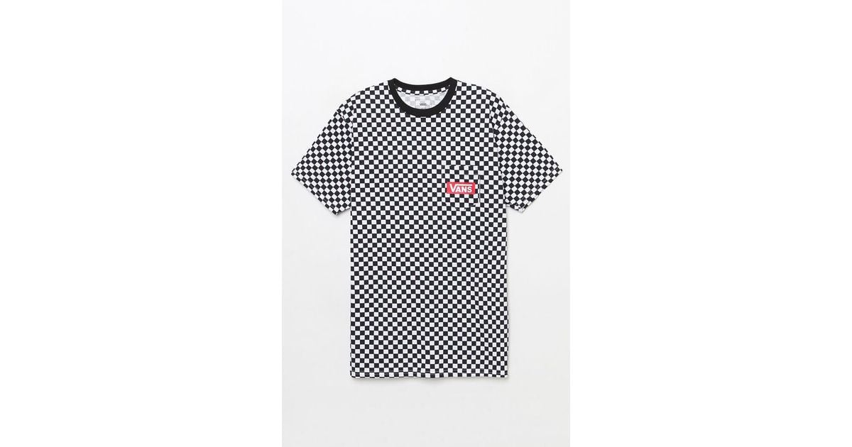 Vans Checker Print White & Black Pocket T-shirt for Men | Lyst