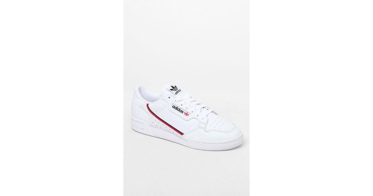 white & red continental 80 trainers