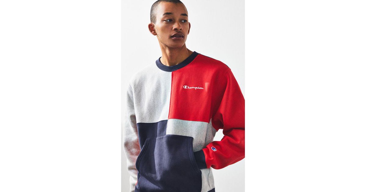 champion colorblock crew neck sweatshirt