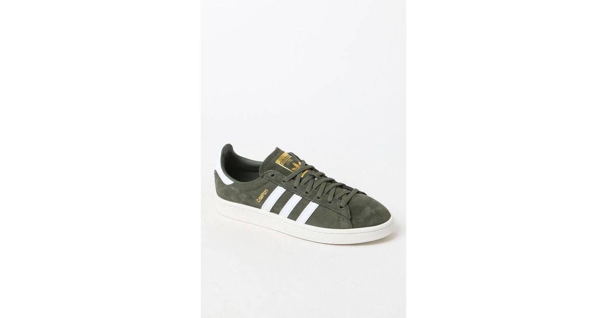 adidas Women's Olive Campus Sneakers in Green | Lyst