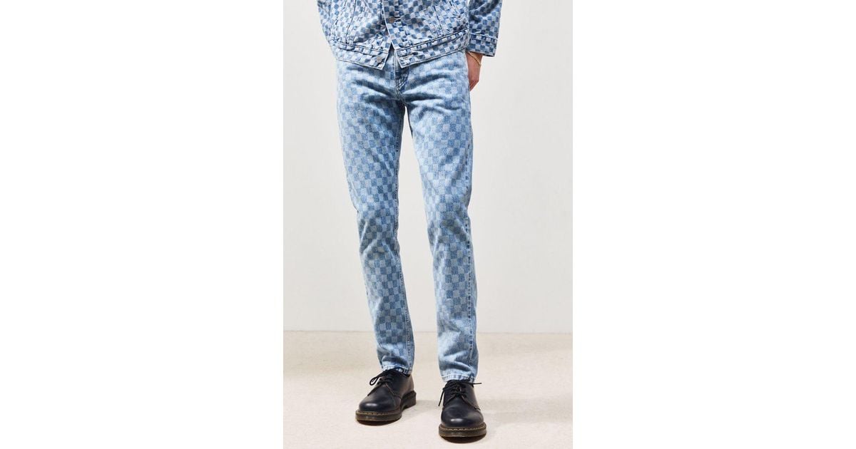 Blue Checker Taper Jeans 512 Men Levi's Slim For mN0vnwOy8P