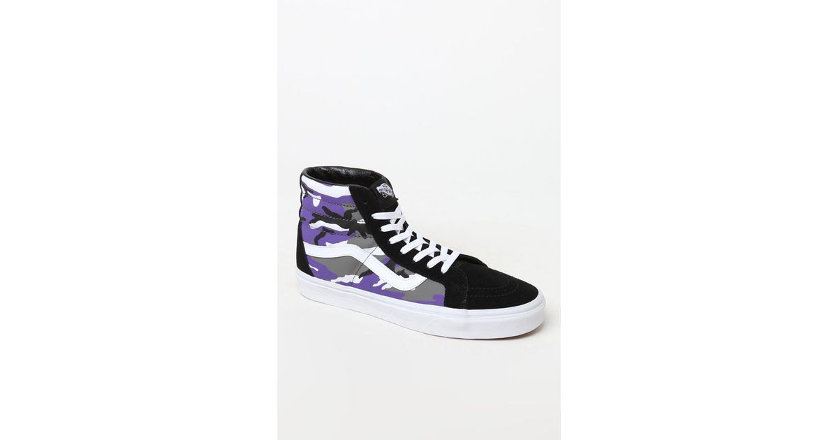 vans high tops purple camo