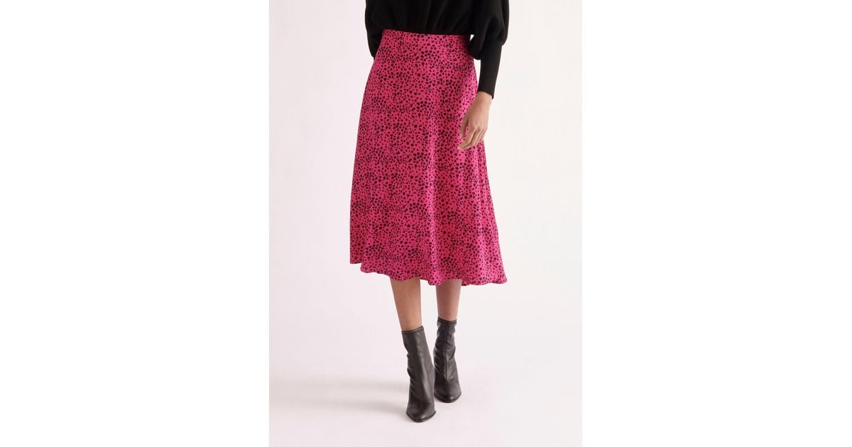Paisie Dalmatian Print Midi Skirt in Pink | Lyst UK