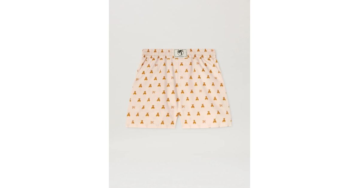 【関税＆送料込み】Palm Angels Mini Bear Monogram Shorts Palm Angels Bear-motif Track Shorts in Black for Men | Lyst