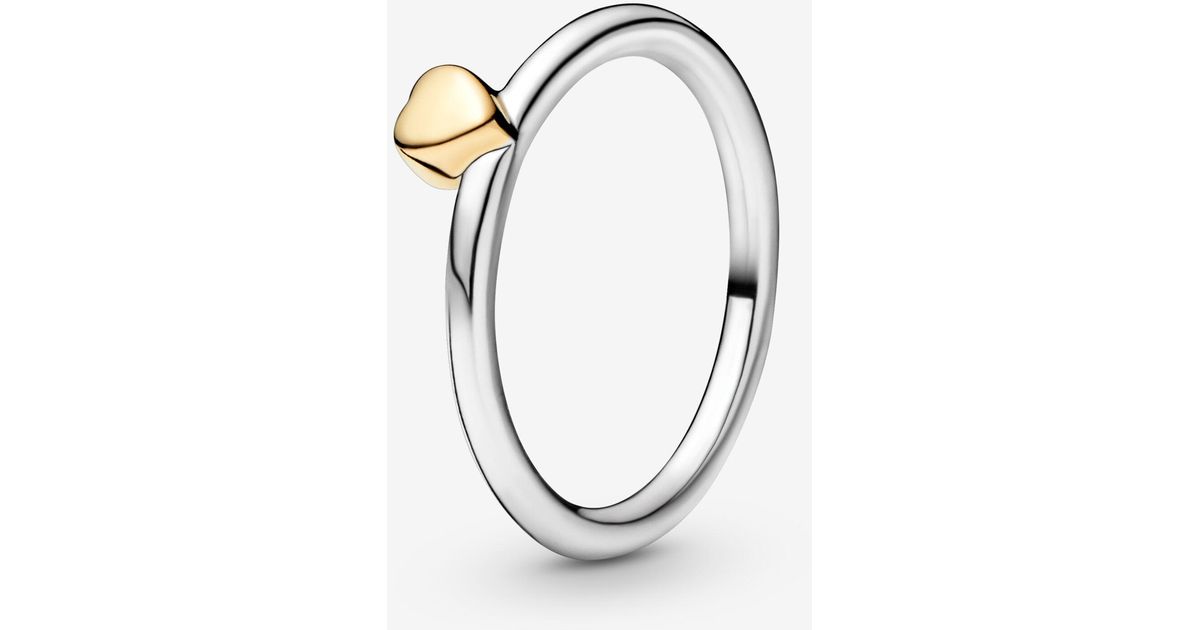 PANDORA Polished Heart Puzzle Ring in 
