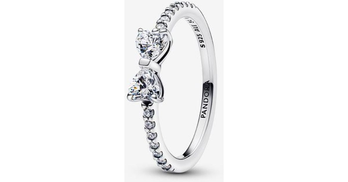 PANDORA Sparkling Bow Ring in Metallic Lyst UK - Main Image
