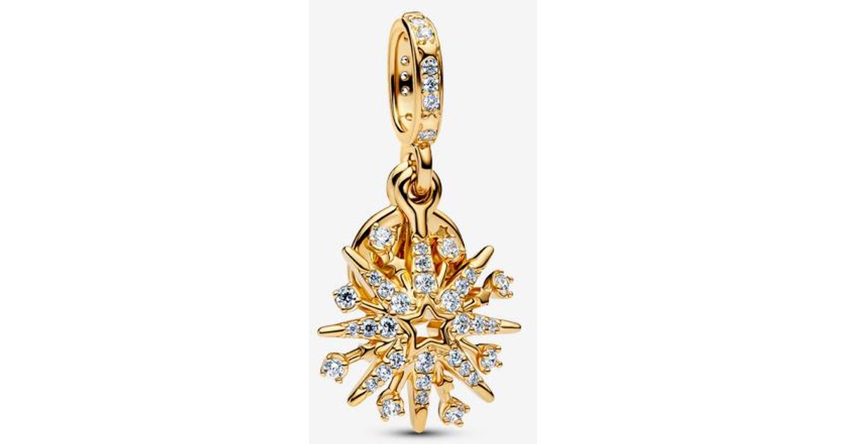 PANDORA Sparkling Firework Double Dangle Charm in Metallic | Lyst UK