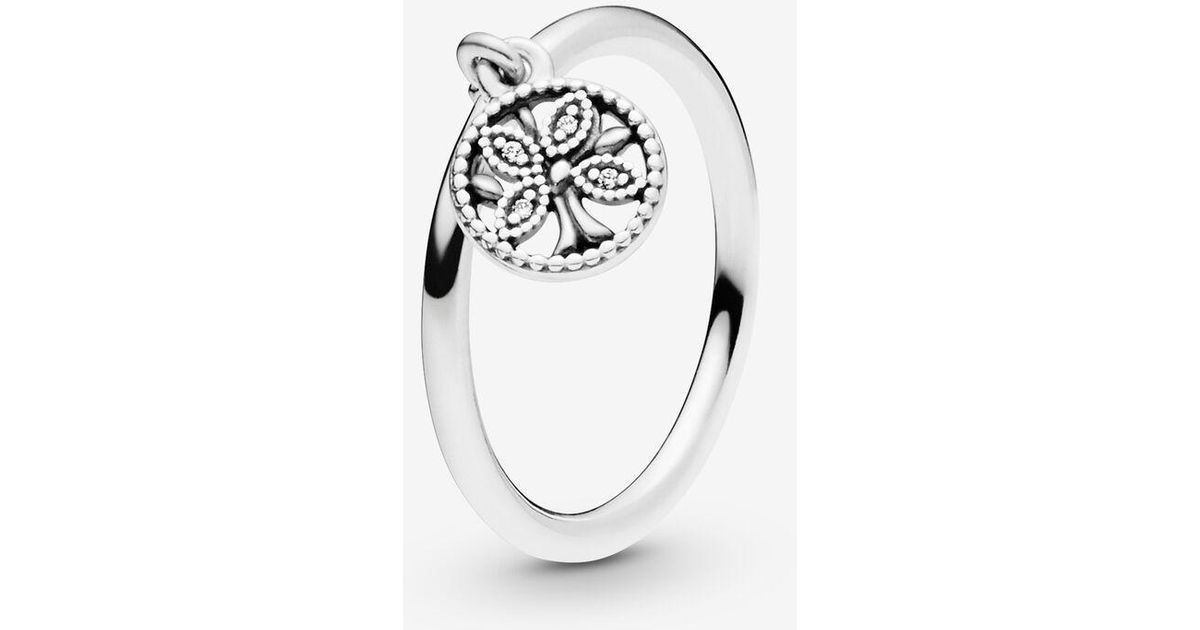 PANDORA Dangling Family Tree Ring in Metallic Lyst UK