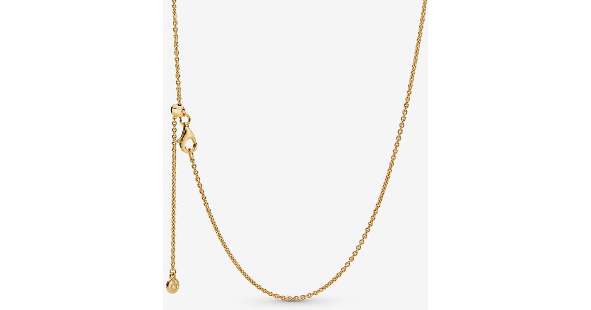 PANDORA Classic Cable Chain Necklace in Silver/Gold (Metallic) Lyst