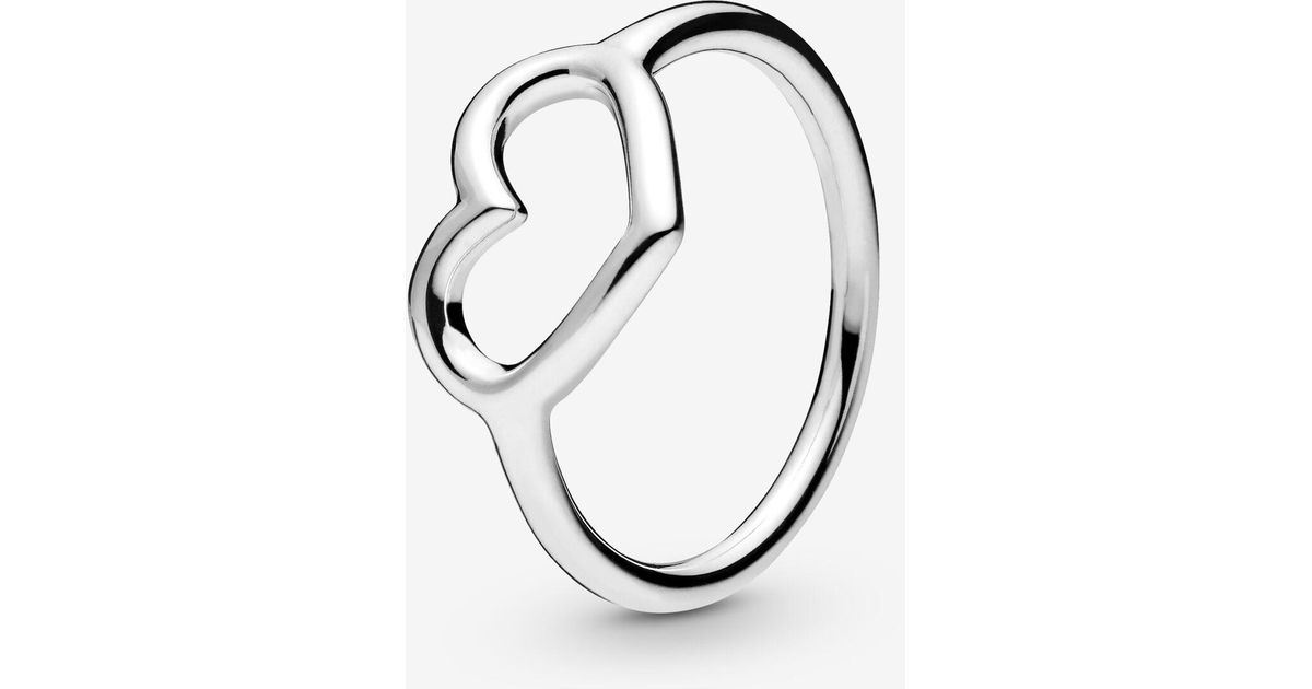 PANDORA Polished Open Heart Ring in Silver (Metallic) Lyst