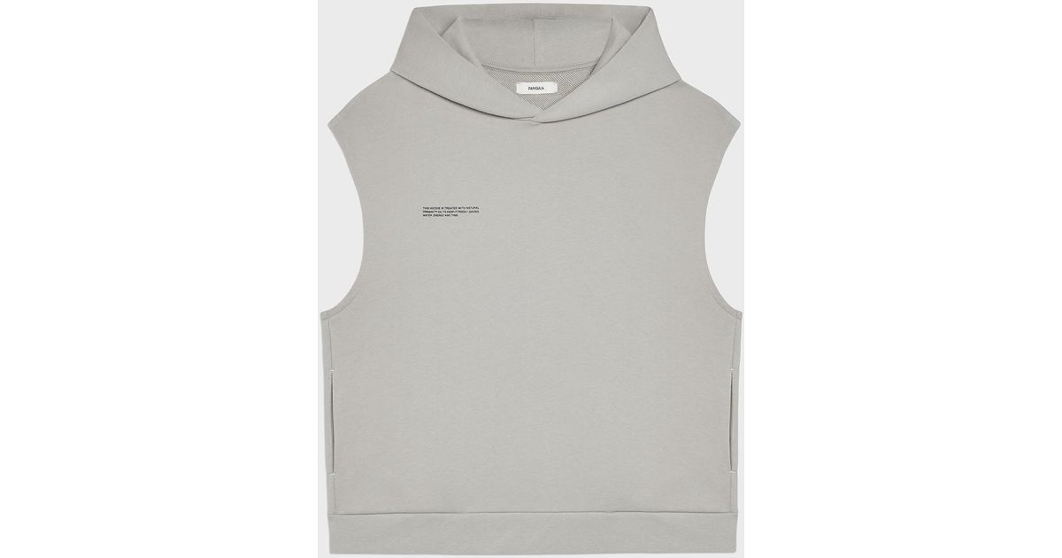 PANGAIA Cotton Sleeveless Hoodie With Rib in Stone (Gray) Lyst