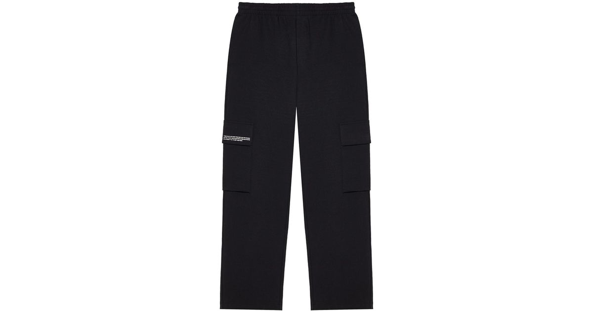 PANGAIA Recycled Cotton Jersey Cargo Pants in Black | Lyst UK