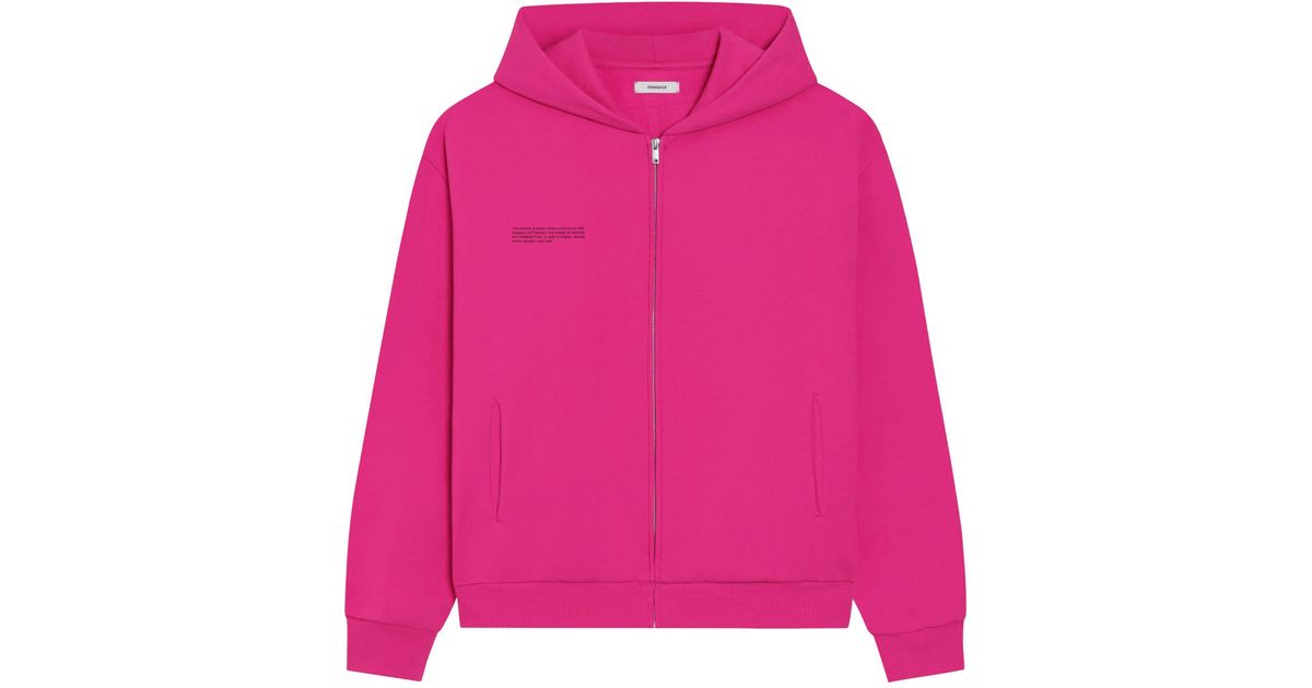 PANGAIA Cotton Wide Fit Zipped Hoodie in Pink | Lyst